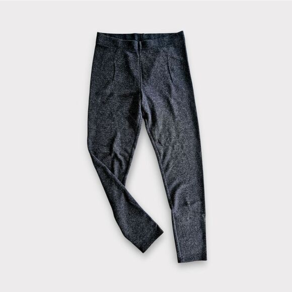 LOFT Heathered Dark Grey Thick Woven Textured Knit Full Length Ponte Leggings M - Picture 2 of 7